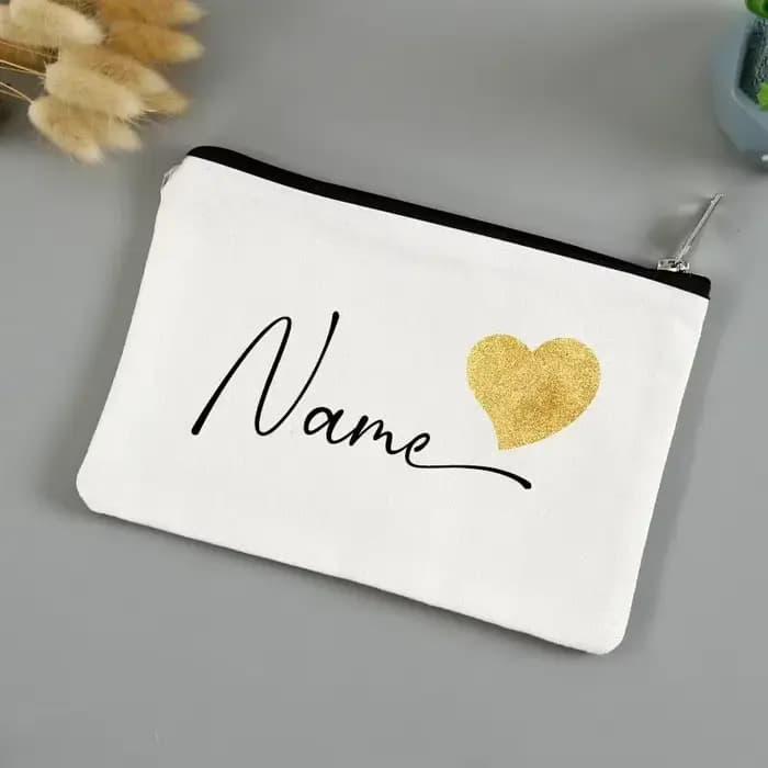 Trousse de maquillage personnalisée avec nom personnalisé, trousse à cosmétiques pour femmes, boîte