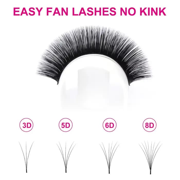 Extensions de cils faciles à éventer, faux vison, cils évasés, cils doux, volume russe, 10 étuis