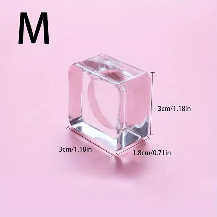 Joint carré en verre de cristal, support de faux cils, tampon de colle, 4 tailles, porte-colle, pale