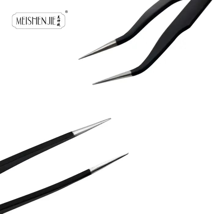 MEISHENJIE-Pince à épiler en acier inoxydable pour faux cils, outil de maquillage pour extensions d'