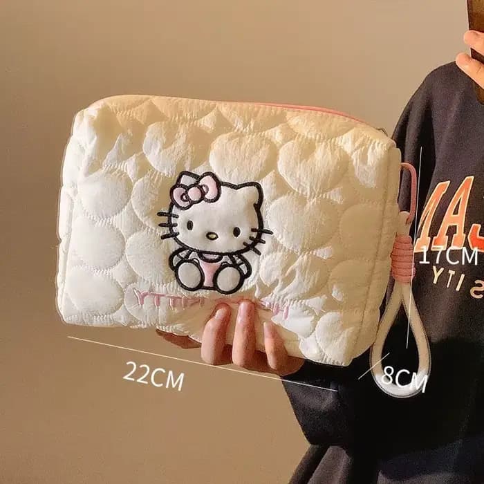 Kawaii Hello Kitty sac de rangement de maquillage grande capacité voyage organisateur de cosmétiques
