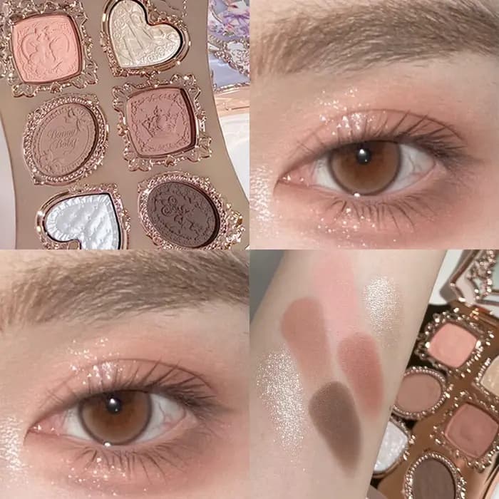 Palette de fards à paupières Flower Knows Bunny Garden Matte Pearlescent Powder Fine 6 couleurs, con