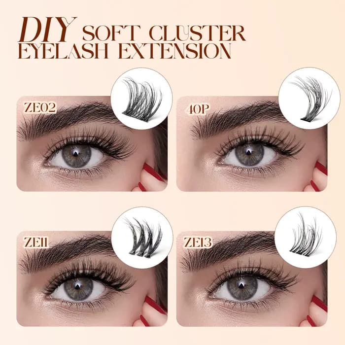 Cluster de cils moelleux, doux et facile, 80 pièces, faux cils, bande Ultra-fine de 0.1mm, Extension