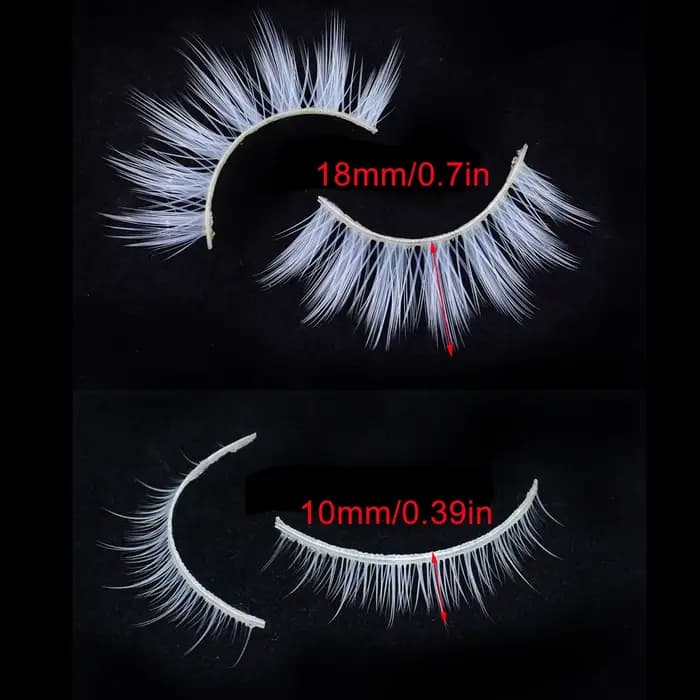 2 paires/cas 3D cils blancs bande claire couleur neige cils Cosplay Halloween Manga cils maquillage