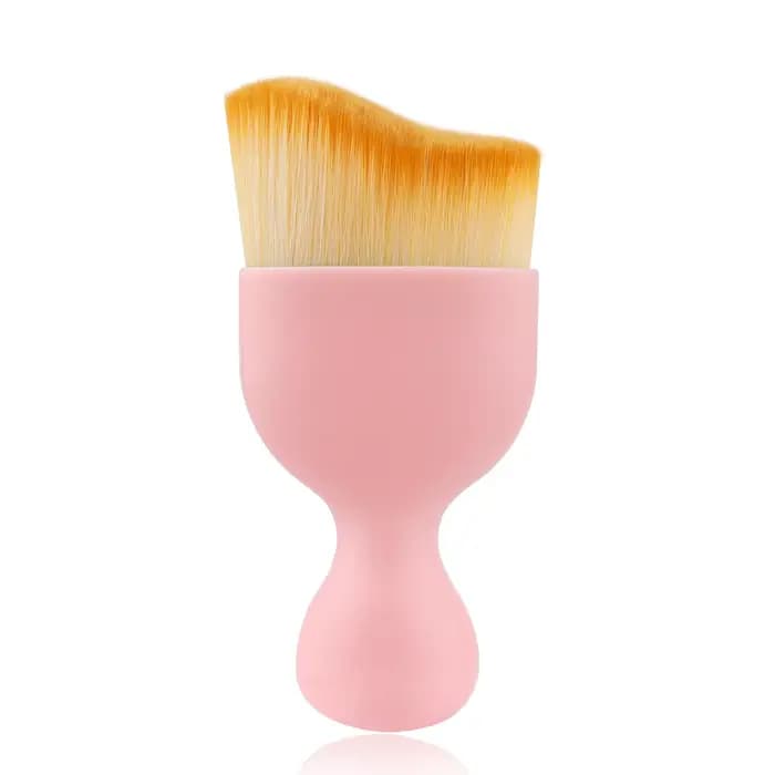 Base de pinceau de maquillage en Fiber synthétique noire en forme de S, poudre de Blush incurvée de