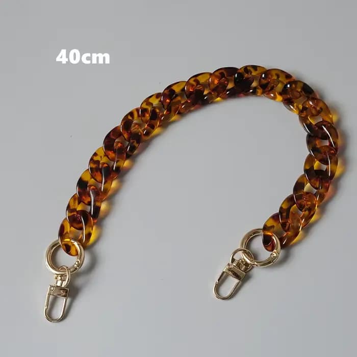 Nouvelle mode femme sac à main accessoire chaîne ambre léopard acrylique résine chaîne de luxe sangl