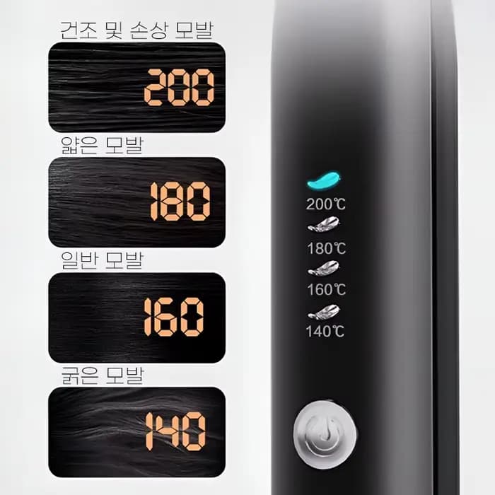 Fer à friser/lisseur sans fil 2-en-1 rechargeable par USB avec quatre réglages de température, mini