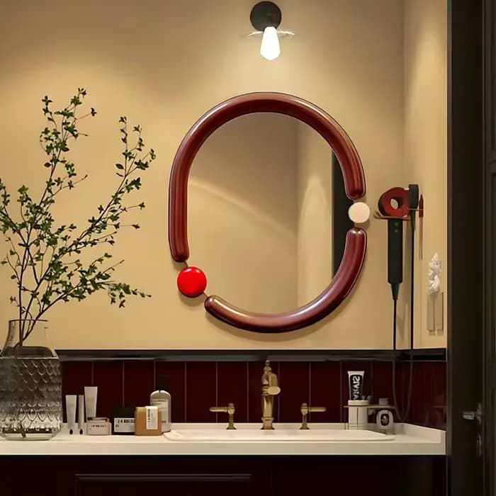Miroir De maquillage ovale, esthétique moderne, Design Kawaii, pour dortoir, macramé, accessoires po