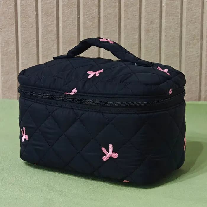 Trousse de maquillage artisanale avec broderie d'arcs, mignonne, à la mode, simple et polyvalente, a