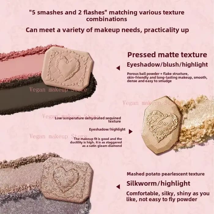 Flowerkaren fraise Cupidon Collection Palette de teint du visage Blush fard à paupières surligneur f