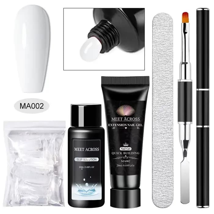 Ensemble de Gel pour ongles en Poly Extension, 5 pièces, blanc clair, nu, rose, vernis de constructi