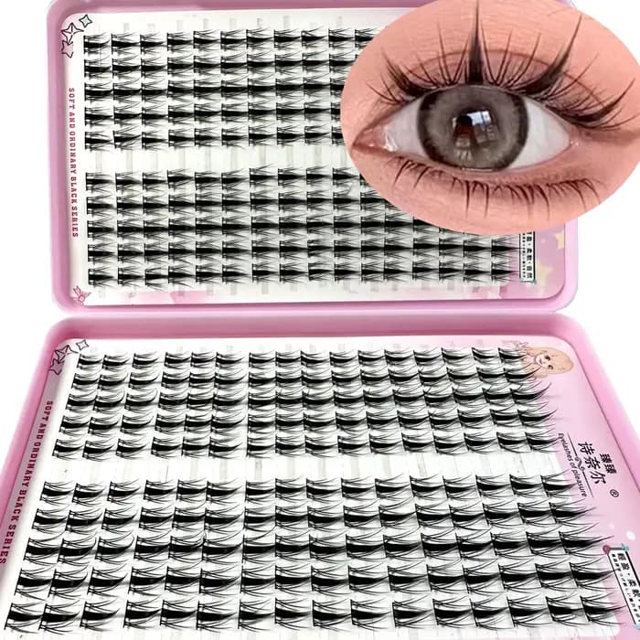 Faux-cils pelucheux effet œil de renard Manga individuel, réutilisables, naturels, épais, longs, Ext