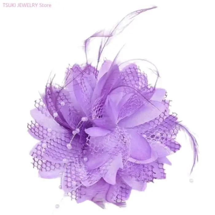 62KE – épingle à cheveux luxueuse en plumes, accessoire cheveux Cosplay pour tenue mariée soirée