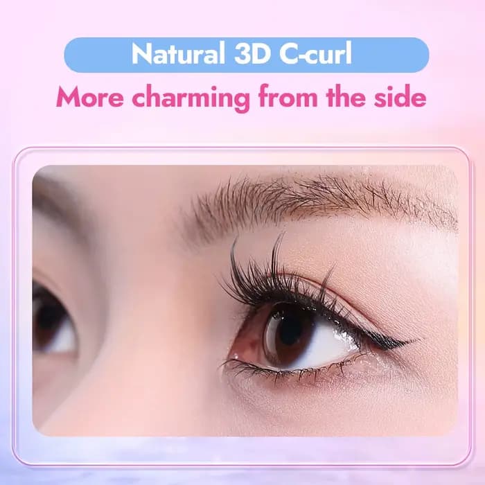 10 rangées de faux cils de grande capacité sans colle, grappe unique, 10-12MM, boucles en C, naturel