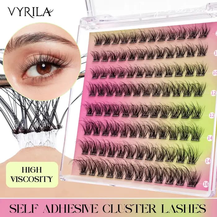 VYRILA cils auto-adhésifs sans colle bricolage Extension de cils individuelle cils doux naturels auc