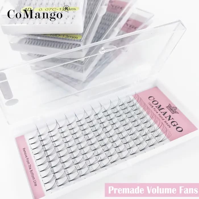 CoMango préfabriqué Volume Fans tige courte russe Extensions de cils larges ventilateurs 3D 4D 5D 6D