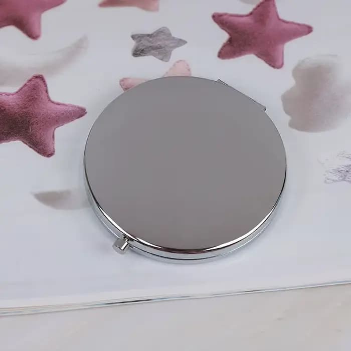 Miroir de Poche Pliable en Alliage Vintage pour Maquillage, Accessoire de Cosmétique, Grossissant