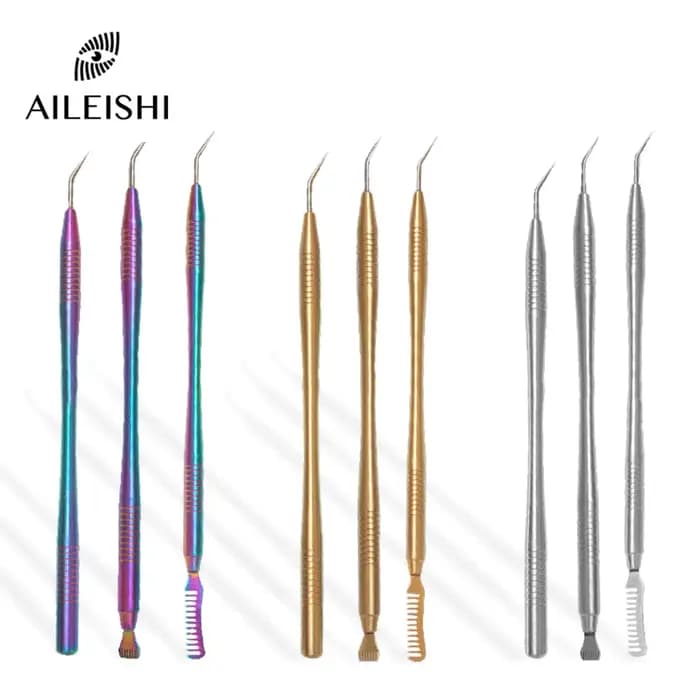 Kit de recourbe-cils, bâton de permanente, applicateur cosmétique en acier inoxydable, peigne, outil