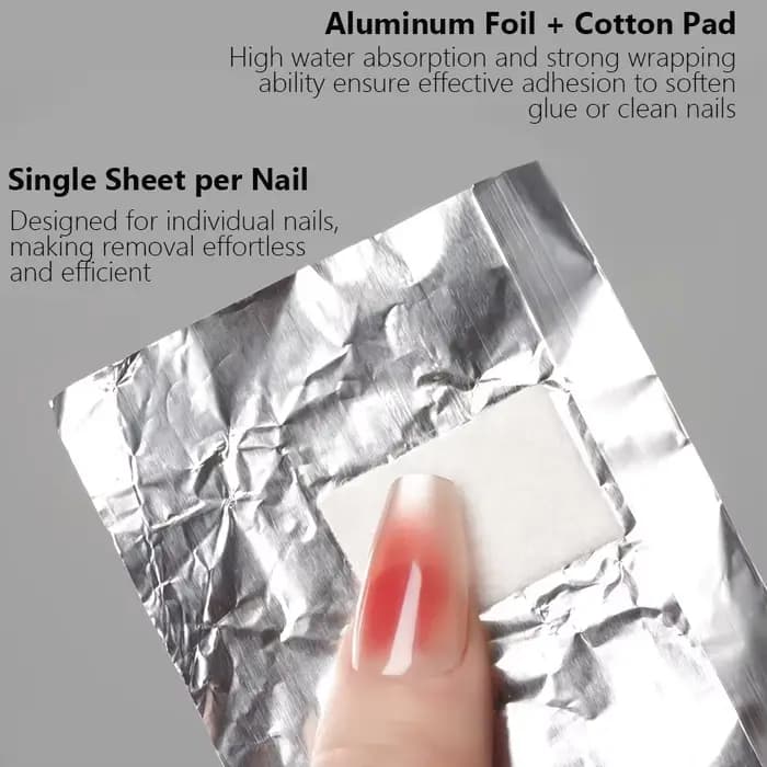 100 pièces sac feuille d'aluminium Nail Art tremper le vernis à ongles enlèvement enveloppes serviet