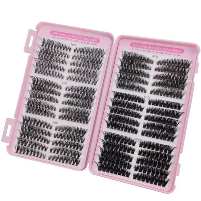 Une boîte de grappes de cils, 30 rangées d'extensions de faux cils, 30 + 40 + 50 + 60 + 80 + 100D ci