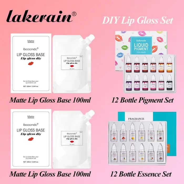 Kit de base pour gloss à lèvres DIY avec base transparente, pigments colorants sûrs pour les lèvres,