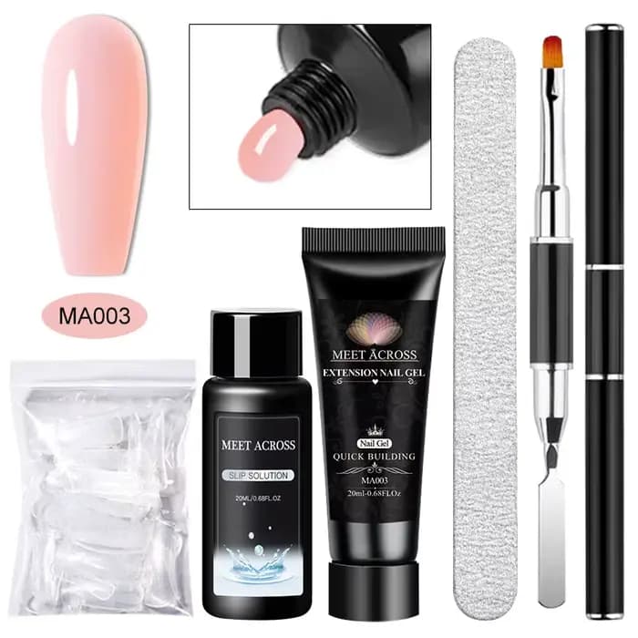 Ensemble de Gel pour ongles en Poly Extension, 5 pièces, blanc clair, nu, rose, vernis de constructi