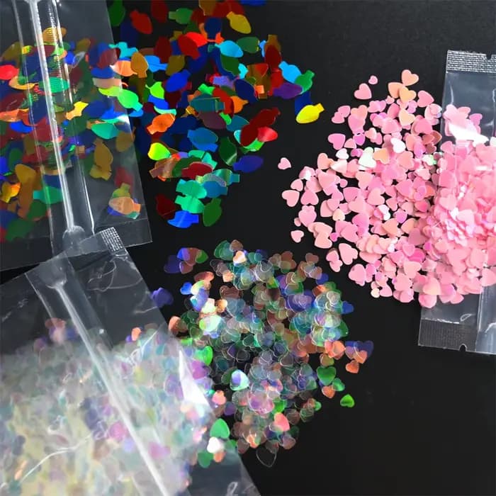 Paillettes holographiques pour ongles, 10g, cœur d'amour rose, décoration Nail Art, taille mixte, fl