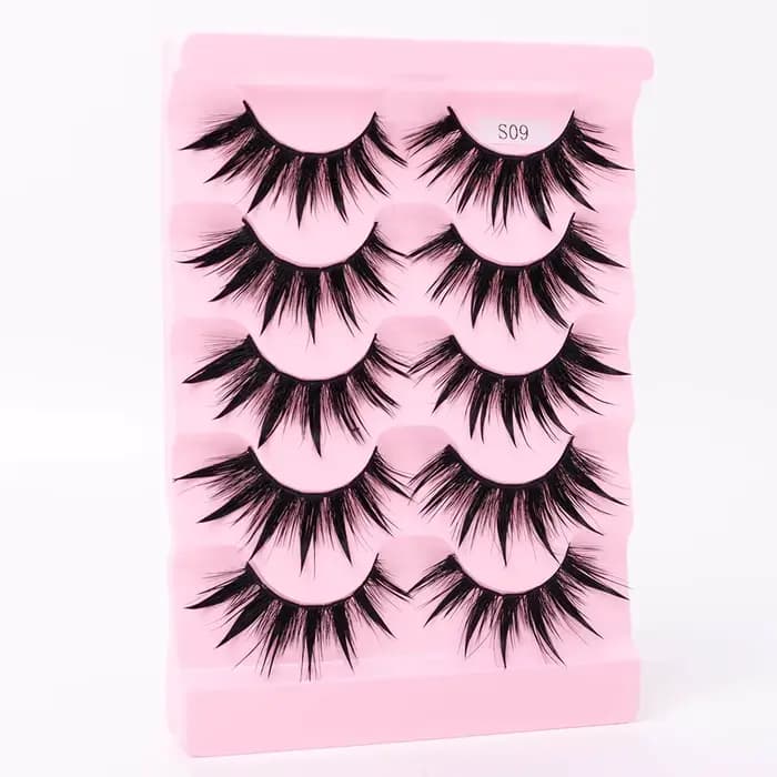 Nouveau 5 paires de faux cils humides, à porter naturellement des cils, queue pointue quotidienne, S