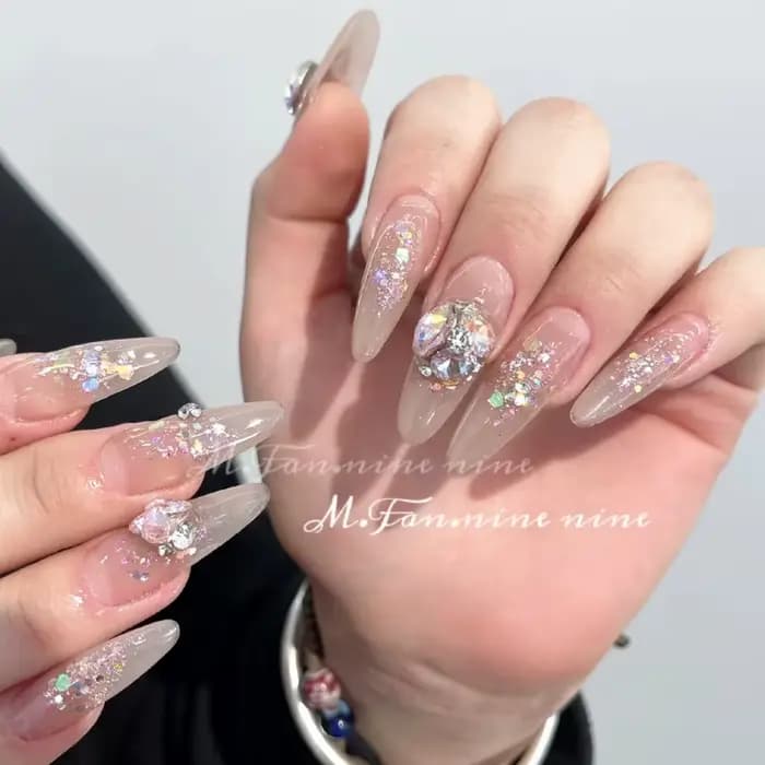 1/4 boîte Aurora Laser Nail Art paillettes paillettes Net1g Ultra-mince irrégulière sirène flocons p