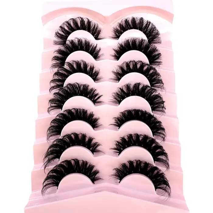 7 paires de cils de bande russe naturelle cils de vison moelleux 3D faux cils cils de Volume russe b