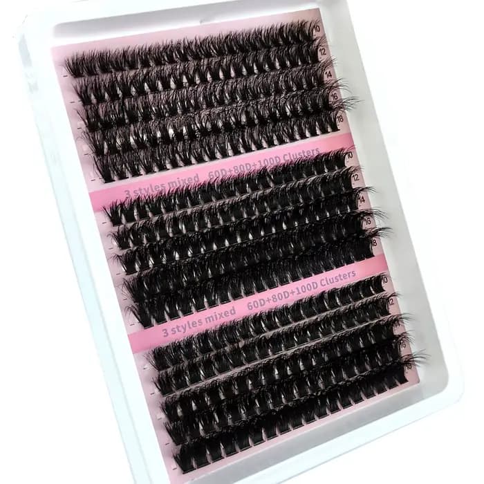 Nouveau 15 rangées bricolage 5D grappes de cils moelleux 60D-200D grappes de cils épais cils individ