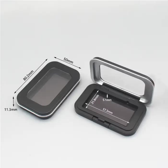 Boîte de maquillage pour fard à paupières, bricolage, avec miroir, noir mat, Palette de cosmétiques