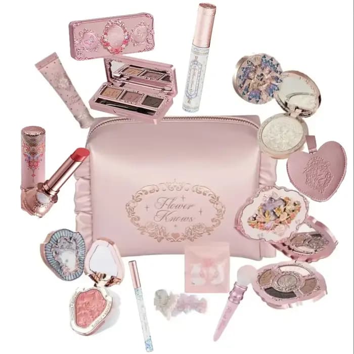 Ensemble de maquillage Flower Knows Midsummer Fairytales, fond de teint Flowerknows, illuminateur Li