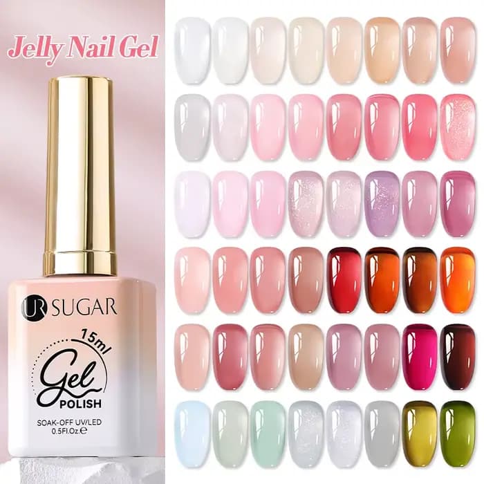 UR SUGAR 15ml gelée nue Gel vernis à ongles rose clair translucide couleur tremper UV LED Gel vernis