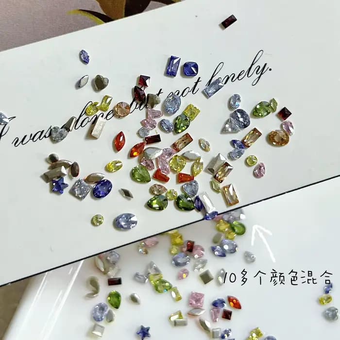 K9 perceuse à ongles Mini 5A Zircon diamant couleur mixte fond plat scintillant bord inversé Zircon