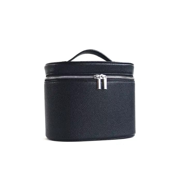 Boîte à cosmétiques en cuir PU de grande capacité avec boîte de rangement interne, noms et lettres p