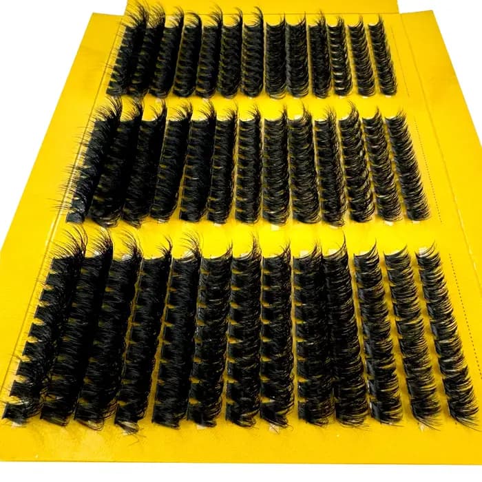 Cils individuels en éventail 5D, épais et moelleux, courbure C/D, effet naturel, 290 éventails, 60+8