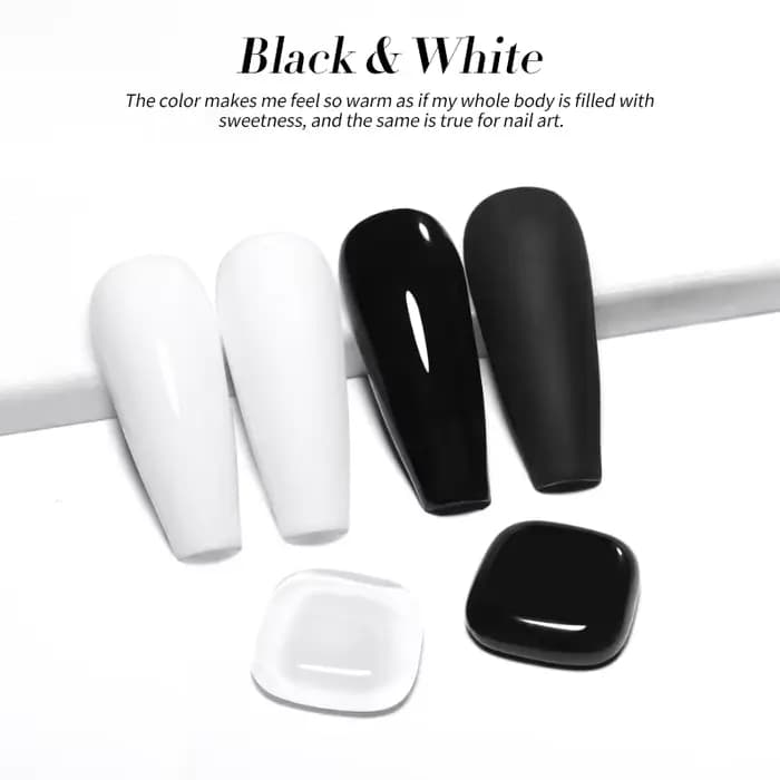 Faillite N PRETTY-Verhéritage à Ongles Gel UV LED, Noir Pur, Blanc, Semi Continu, Gel Nude, GT Recha