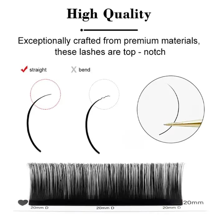 Winky Beauty-Extensions de cils individuelles, avec logo personnalisé, volume russe classique, pour