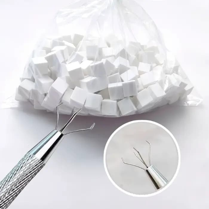 Pince à épiler en acier inoxydable pour nail art, éponge douce, décoration de manucure, stylo à pois