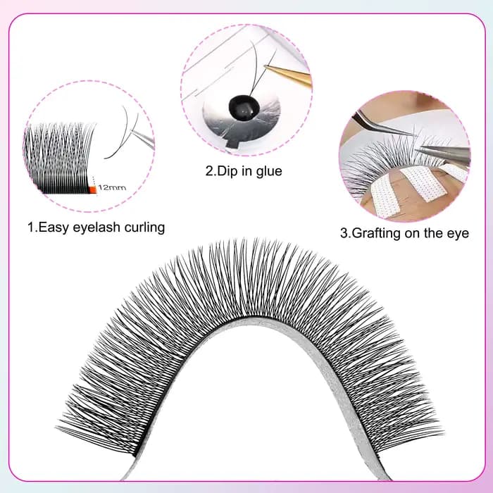 CoMango-Extension de cils en faux vison 1D 2D Y, courbure C/D, cils naturels, volume russe, matériau