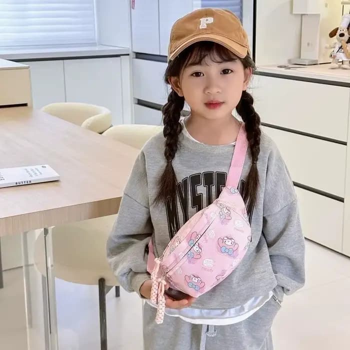 Sac à bandoulière imprimé Kuromi pour femmes et filles, sac à main Kawaii décontracté avec dessin an