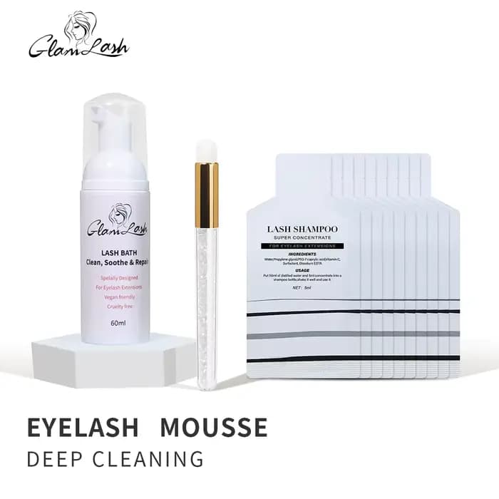 GLAMLASH 5 pièces 5ml mousse nettoyante pour cils pour Extension de cils shampooing concentré avec b