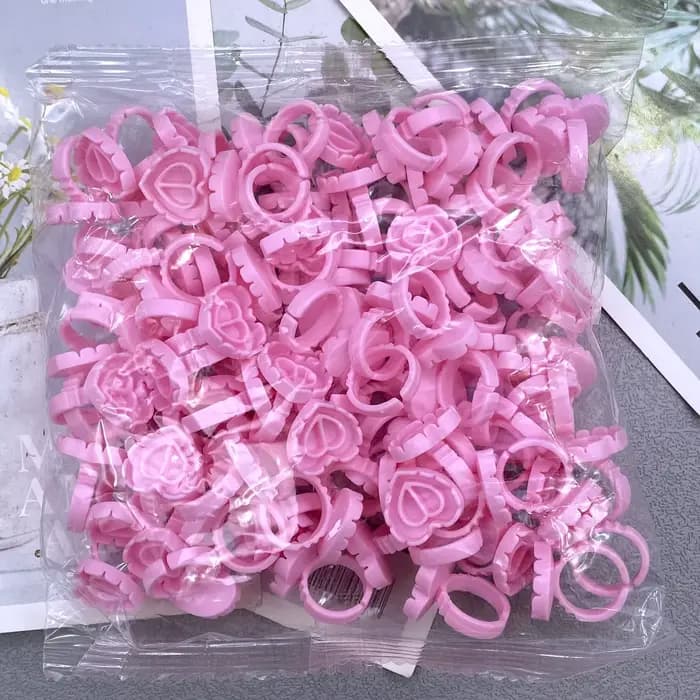 100 pièces en gros jetable cils colle ventilateur tasse anneaux support conteneur tatouage Pigment c