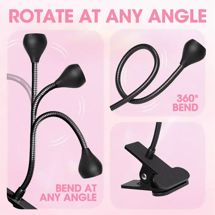 Sèche-ongles lumière UV lampe à ongles 395nm longueur d'onde Clip-on bureau Mini USB pour ongles en