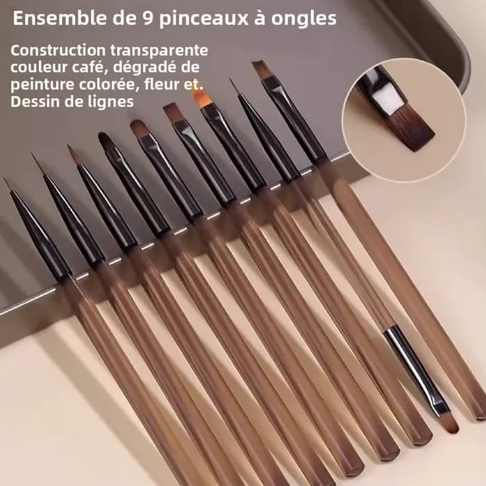 Ensemble de pinceaux à ongles pour professionnel et domestique, stylos de travail tatifs, peinture a