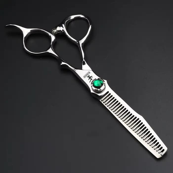XUANFENG VG10 acier émeraude vis argent ciseaux à cheveux ciseaux de coupe de barbier et ciseaux ami