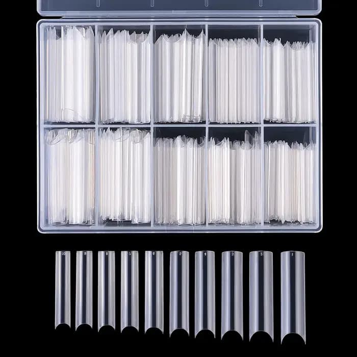 XXL – pointes de forme carrée longues et droites pour faux ongles en acrylique, avec boîte, pointes