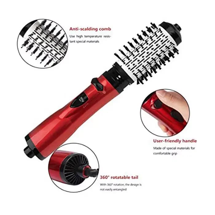 2 têtes remplaçables, flux d'air rotatif à 360 degrés, brosse à Air chaud, lisseur, bigoudi, volumat