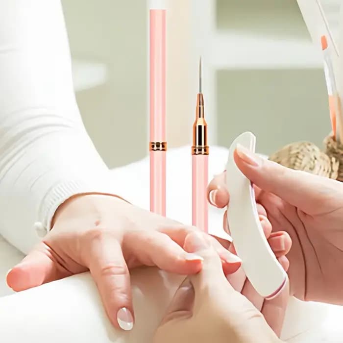 Ensemble de pinceaux pour vernis à ongles gel UV, 5 pièces, 7/9/11/15/25mm, rayures françaises, pein